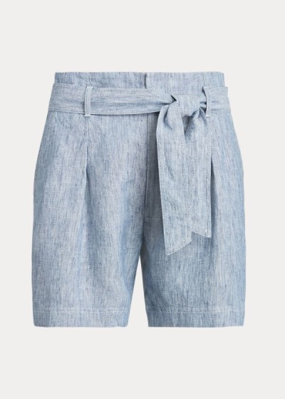 Ralph Lauren Chambray Paperbag Shorts Dame Danmark (AVEDH8043)